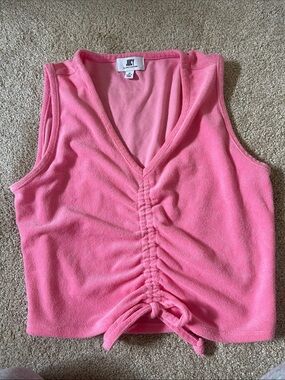 Juicy Couture Coral Pink Drawstring V-Neck Tank